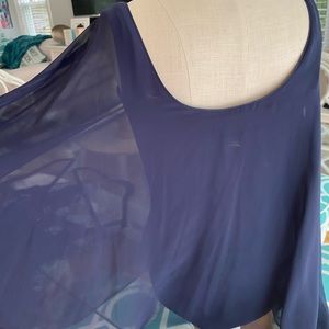 Navy sheer overlay size small